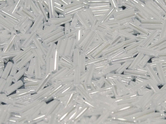 3mm Miyuki Bugle Beads (Size #1) - 7g Bag - White Pearl Ceylon