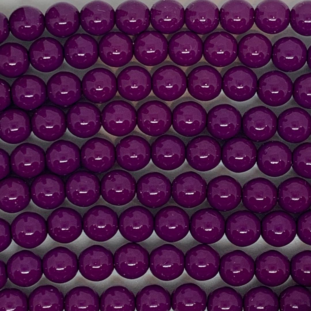 6mm Czech Round Glass Pearl Strand of 36 – 02010-58012 – Wineberry