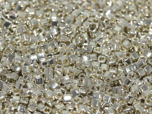 Miyuki 1.8mm Cube Beads - 5g Bag - Galvanized Silver