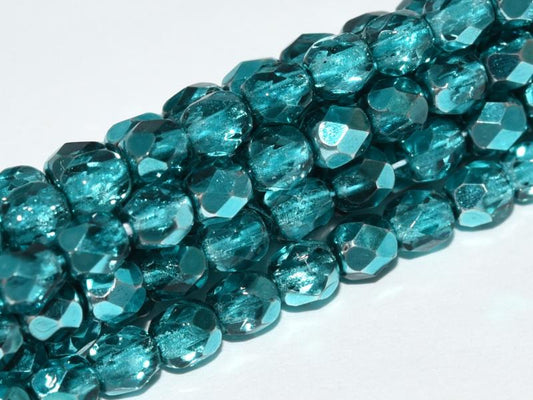 6mm Czech Fire-Polish - 00030/67642 – Crystal Marine Metallic Ice x 50