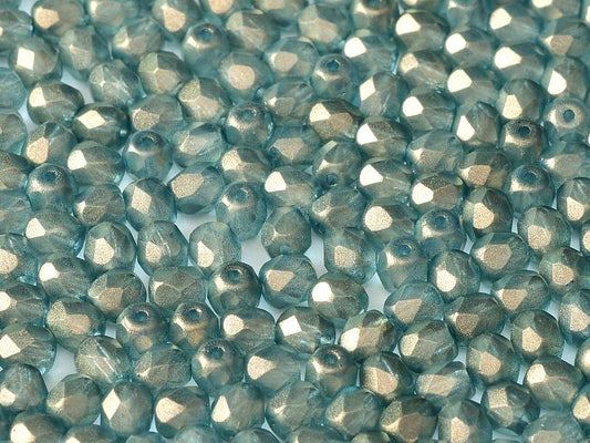 4mm Czech Fire Polish – 00030/29263 – Crystal Golden Touch Shodows x 100
