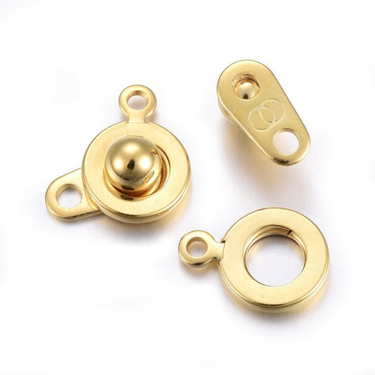 24k Gold Plated Ball and Socket Clasp - 15x9mm - Pack of 1
