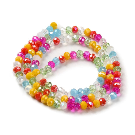 4x3mm Crystal Rondelle Bead Strand – Approx 120 Beads – Rainbow Mix