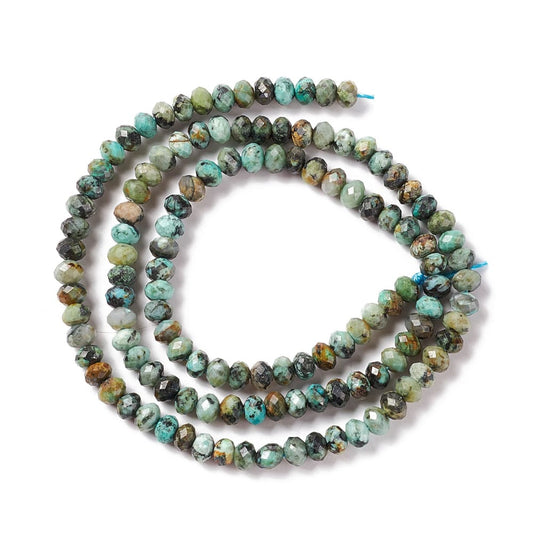 4x3mm African Turquoise Rondelle Strand - Approx 120 Beads
