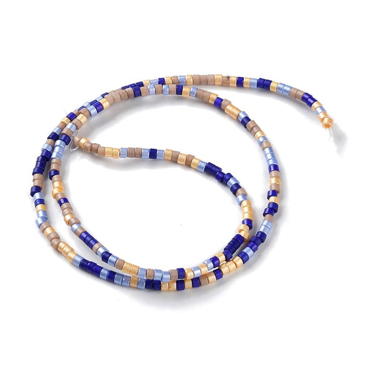 2x5x2mm FGB Cylinder Bead Mixed 15 Inch Strand - Approx 220 Beads - Mykonos