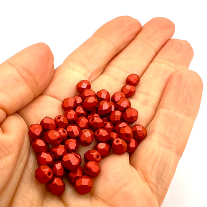 6mm Czech Fire Polish – 01890 – Lava Red x 50