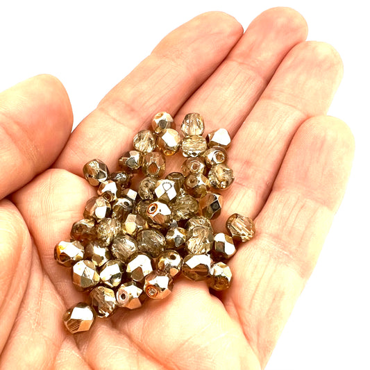 6mm Czech Fire Polish – 00030/28009 – Pack of 50 - Apollo Gold