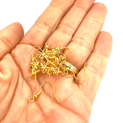 Gold Plated Earring Hooks - Pack of 20 (10 Pairs)