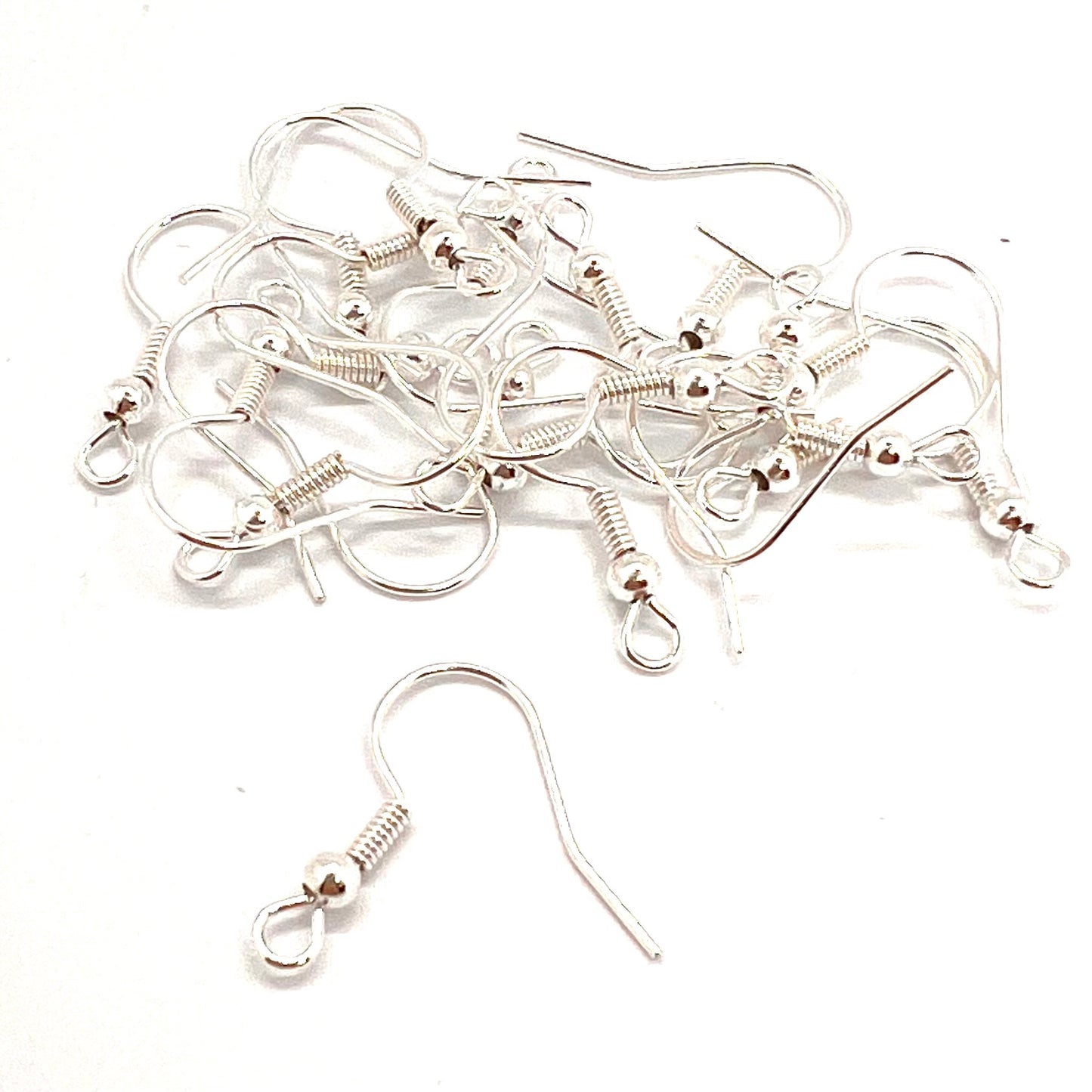 Silver Plated Earring Hooks - Pack of 20 (10 Pairs)