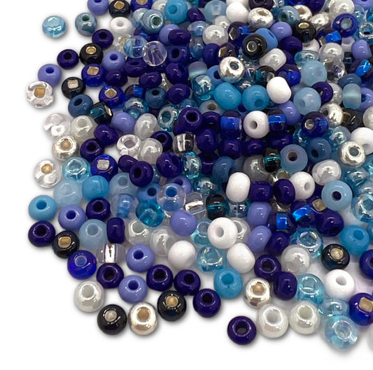 6/0 Preciosa Seed Bead Mix 25g Bag - Blue Mix