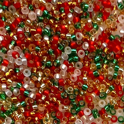 11/0 Miyuki Seed Beads - 10g Bag -  Christmas Mix