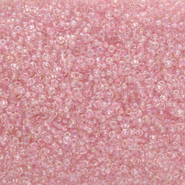 11/0 Miyuki Seed Beads - 25g Bag – Pearlised Pink Crystal AB – Colour 3639