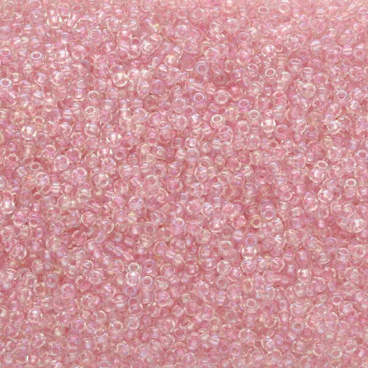11/0 Miyuki Seed Beads - 25g Bag – Pearlised Pink Crystal AB – Colour 3639