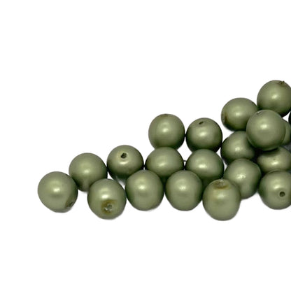 8mm Czech Round Glass Pearl Pack of 25 – 70558 – Frosted Seafaom