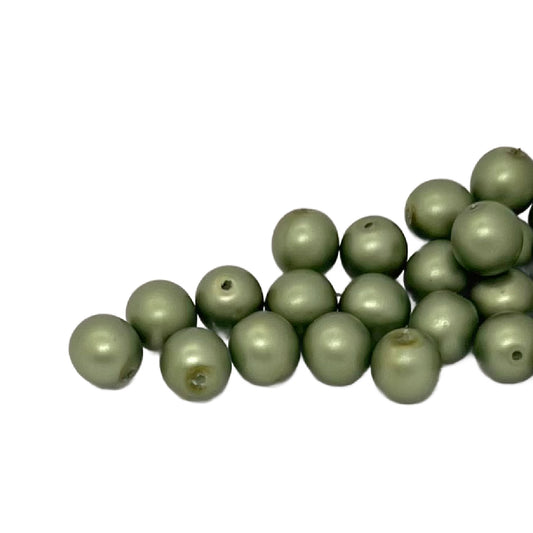 8mm Czech Round Glass Pearl Pack of 25 – 70558 – Frosted Seafaom