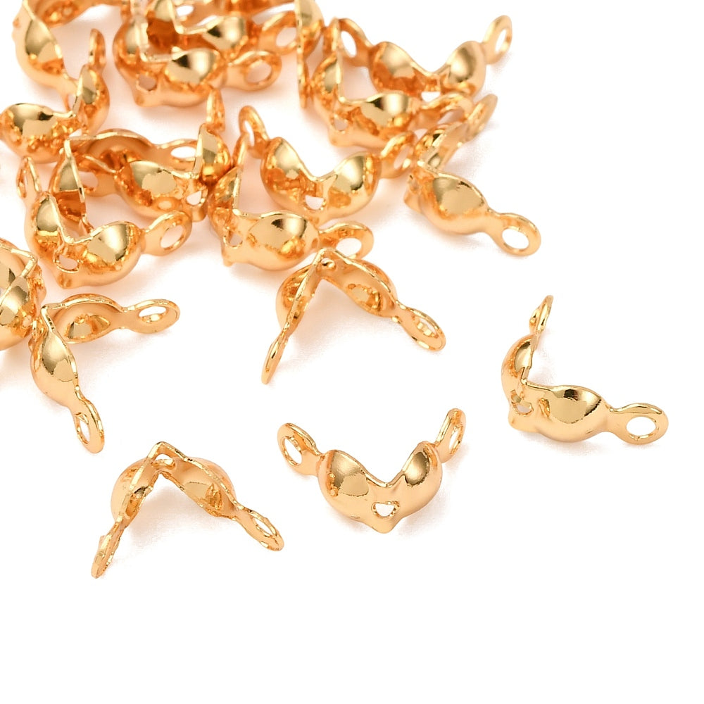 4mm 18k Gold Plated Clamshells/Calottes – Pack of 25