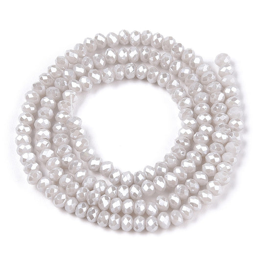 2.5x3mm Crystal Rondelle Bead Strand – Approx 130 Beads – Pearl Luster