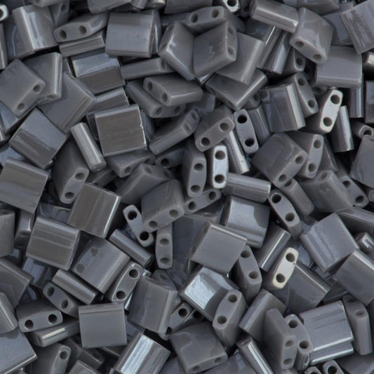 Miyuki Tila Beads - 5g Bag – Opaque Grey Luster