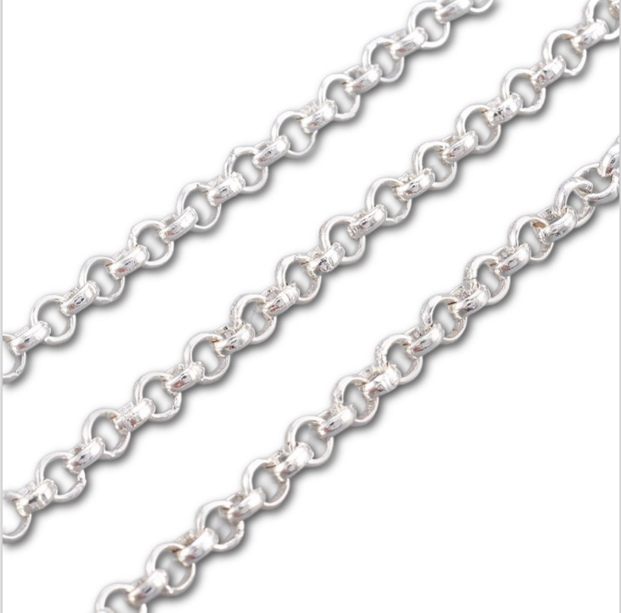 Silver Plated Fine Rolo Chain 2.5x0.5mm – 1 meter