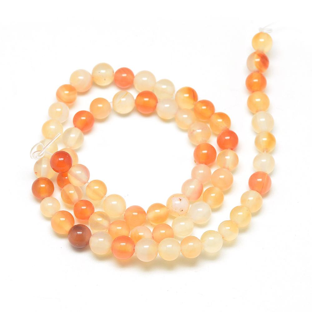 4mm Natural Carnelian Round Bead Strand - Approx 90 Beads