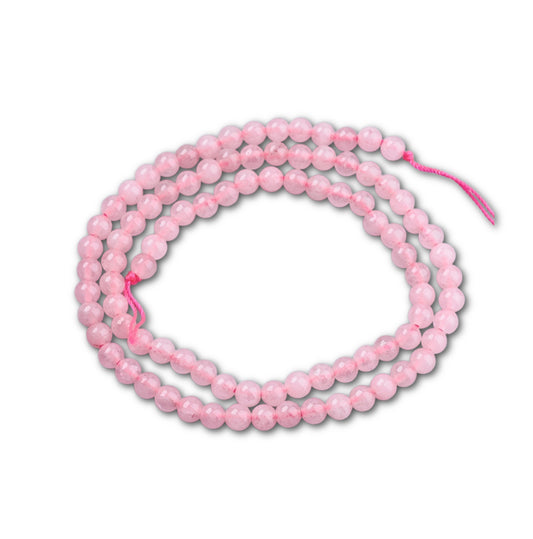 4mm Natural Rose Quartz Gemstone Round Strand – Approx 90 Beads