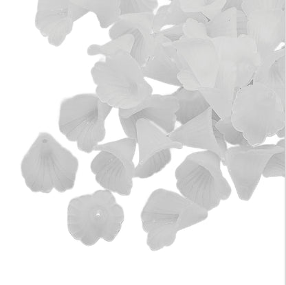 White Frosted Lily Flower Bead 20x19mm – Pack of 10
