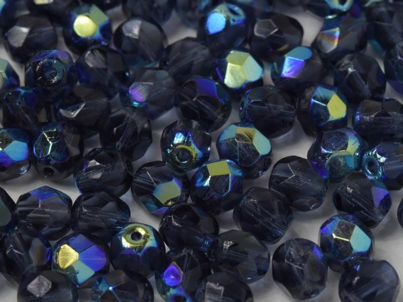 6mm Czech Fire Polish – 30330/28701 – Montana Blue AB x 100