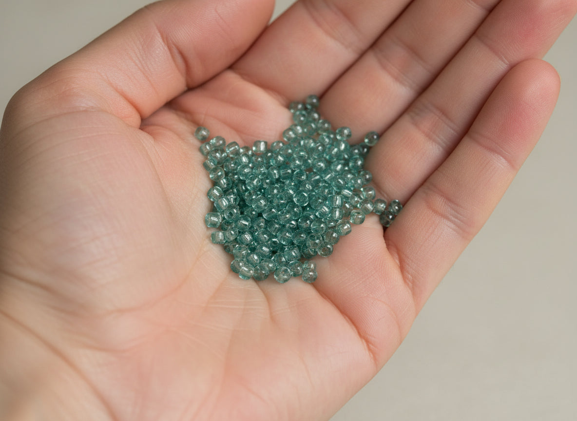 11/0 Miyuki Seed Beads - 25g Bag – Transparent Sea Foam Luster  – Colour 2445