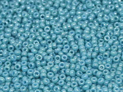 11/0 Miyuki Seed Beads - 25g Bag – Opaque Turquoise Green Luster  – Colour 2470