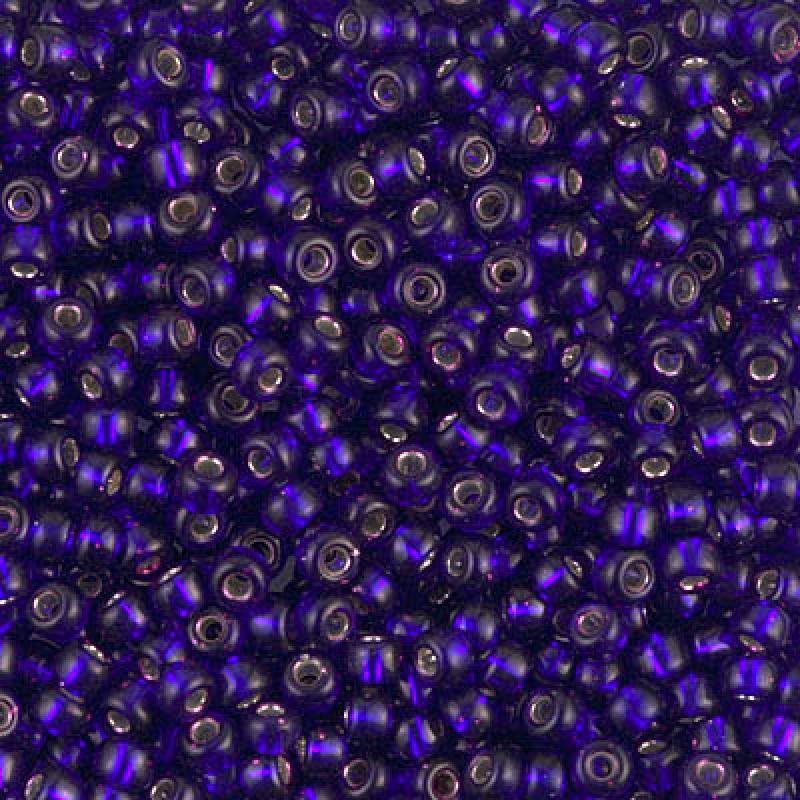 8/0 Miyuki Seed Beads - 25g Bag – Dyed Silver Lined Dk Violet - Colour 1427