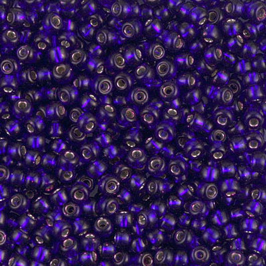 8/0 Miyuki Seed Beads - 25g Bag – Dyed Silver Lined Dk Violet - Colour 1427