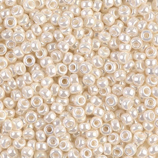 8/0 Miyuki Seed Beads -Ivory Ceylon - Colour 592 - 250g Wholesale Bag
