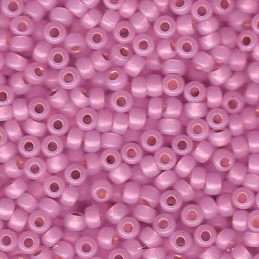6/0 Miyuki Seed Beads - 25g Bag – Dyed Pink Silver Lined Alabaster - Colour 643