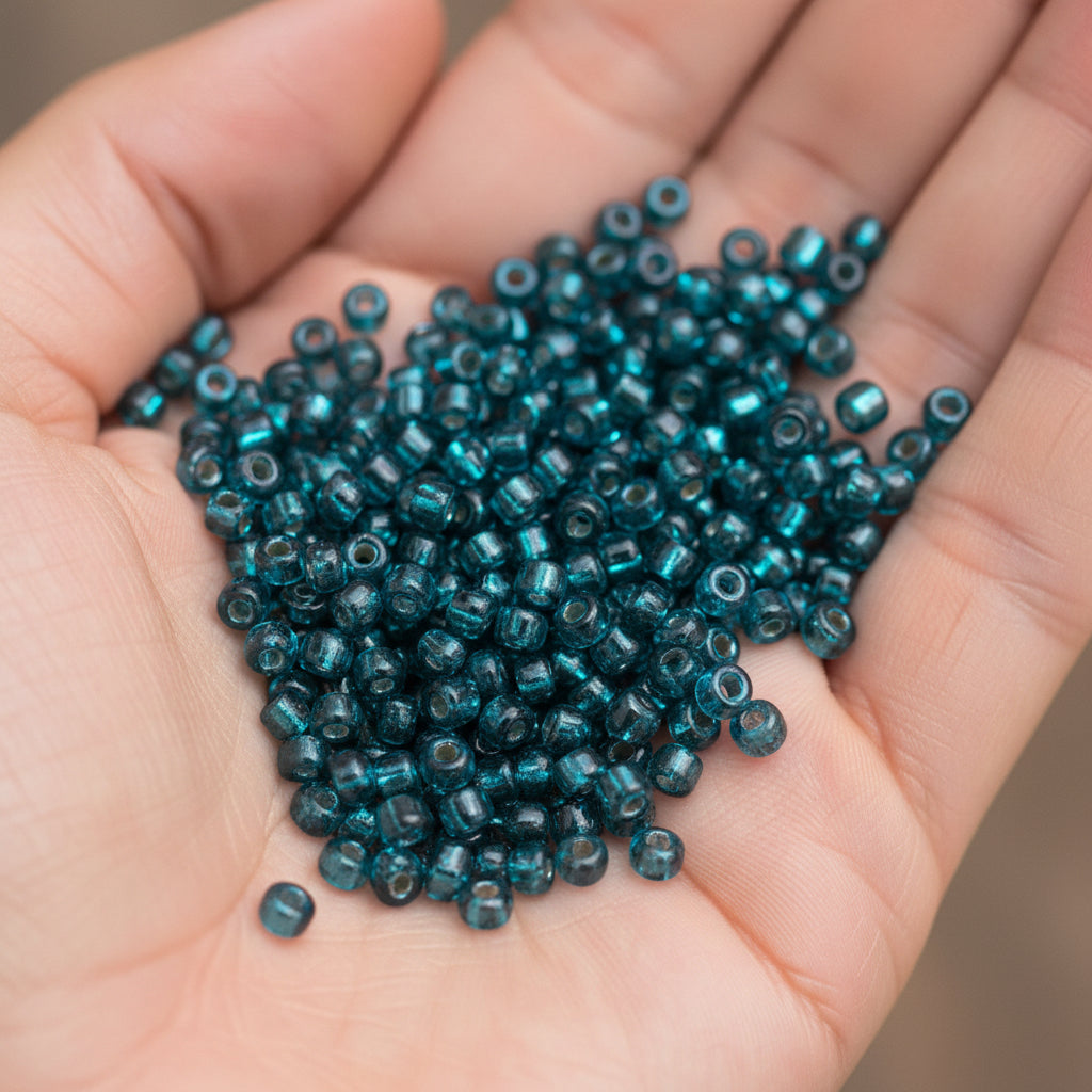 6/0 Miyuki Seed Beads - 25g Bag – Silver Lined Blue Zircon - Colour 1425