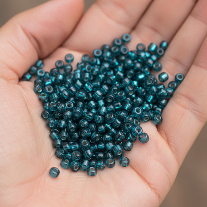 6/0 Miyuki Seed Beads - 25g Bag – Silver Lined Blue Zircon - Colour 1425