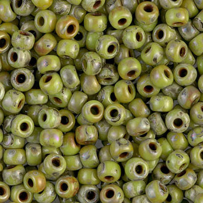 6/0 Miyuki Seed Beads - 25g Bag – Picasso Opaque Chartreuse - Colour 4515
