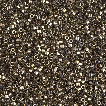 11/0 – Miyuki Hex Cut Delica - 5g Bag – Galvanized Tarnished Silver – DBC0254