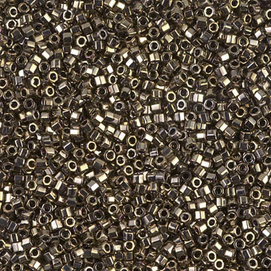 11/0 – Miyuki Hex Cut Delica - 5g Bag – Galvanized Tarnished Silver – DBC0254