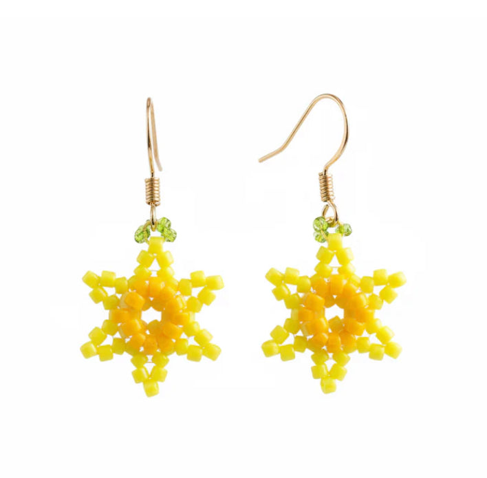 Beaded Daffodil Earring Pattern by Marianne - Instant Download or Printed Copy