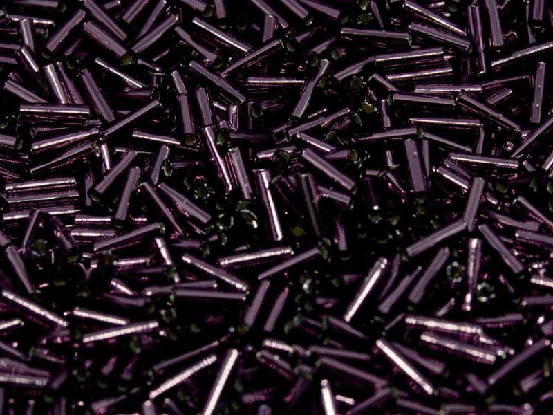 6mm Miyuki Bugle Beads 10g – Silver Lined Dark Amethyst - 13