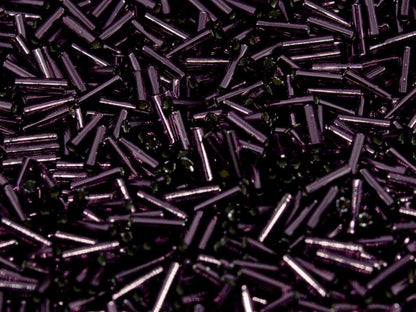 6mm Miyuki Bugle Beads 10g – Silver Lined Dark Amethyst - 13