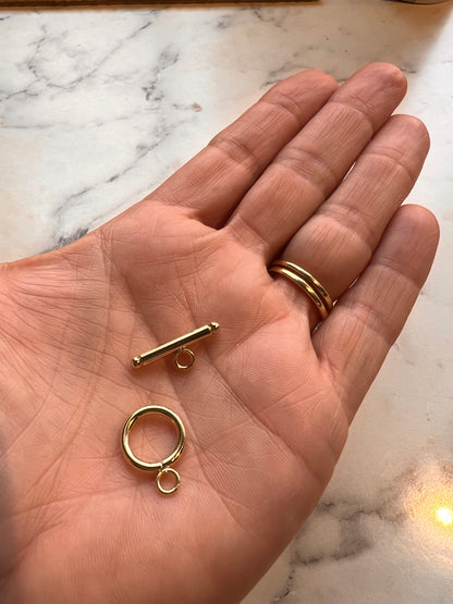 18k Gold Plated Round Toggle Clasp 18.5mm