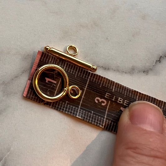 18k Gold Plated Round Toggle Clasp 18.5mm