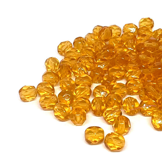 6mm Czech Fire Polish – 10060 - Topaz x 100