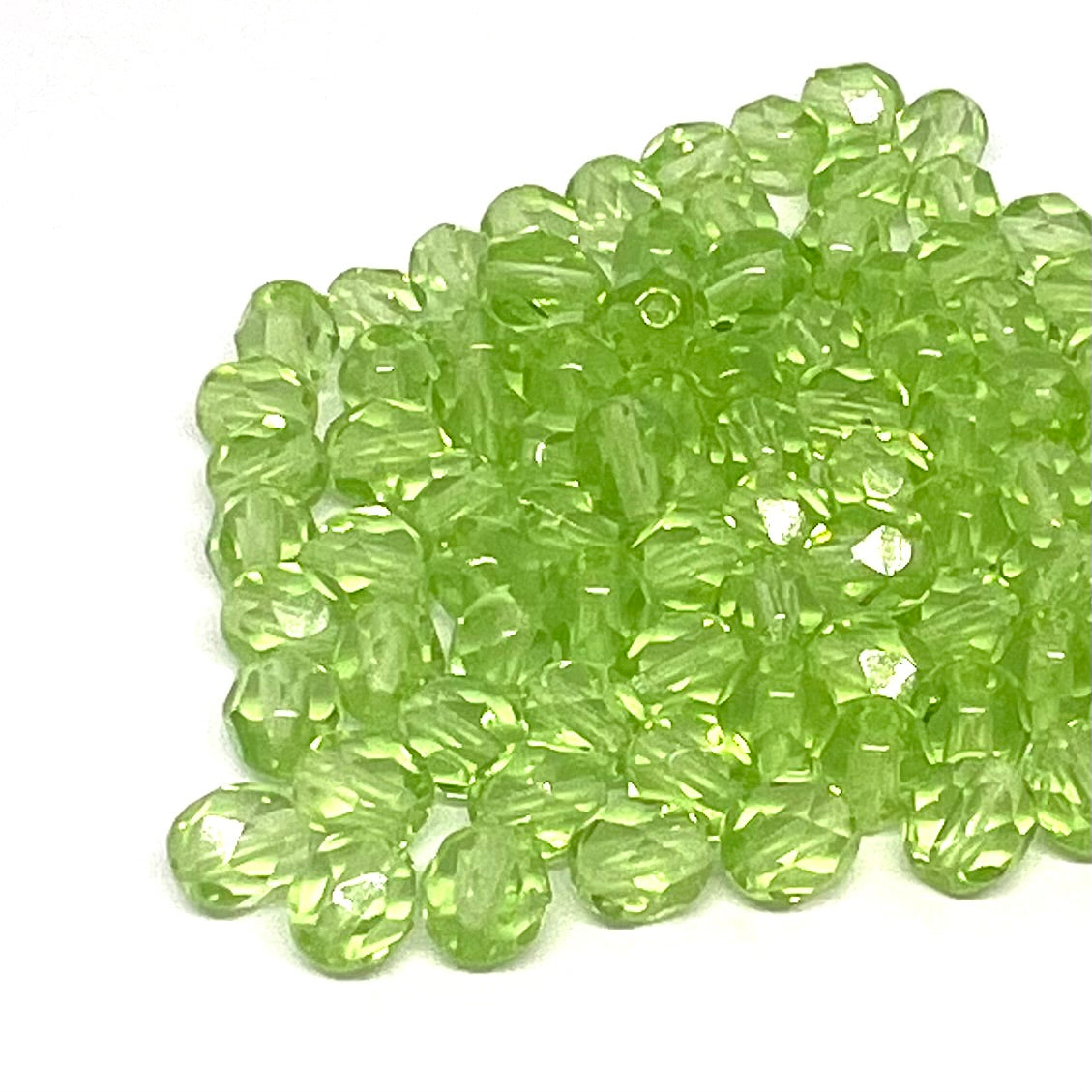 6mm Czech Fire Polish – 50520 – Peridot x 100