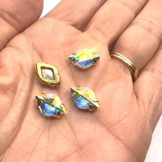 9x14mm Lemon Stone - Pack of 4 Crystal AB