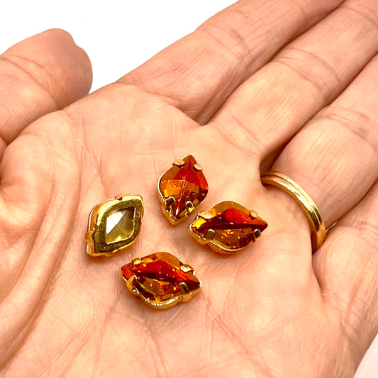 9x14mm Lemon Stone - Pack of 4 - Copper
