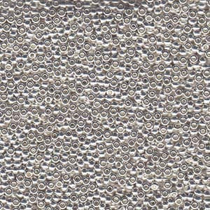 11/0 Miyuki Seed Beads - 10g Bag – Bright Sterling Silver Plated - Colour 9961