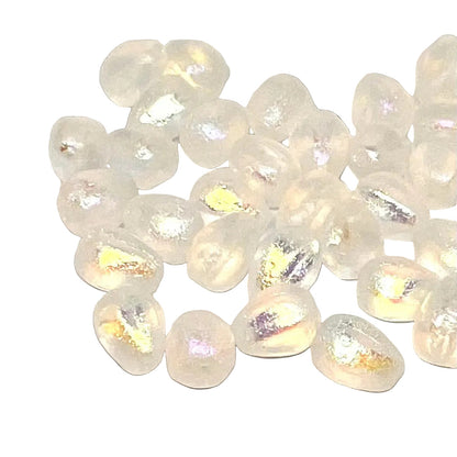 11x7mm Drop Melon Beads - Semi Matte Crystal AB - Priced Per Piece