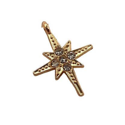 20x17mm Gold Plated Rhinestone Star Pendant